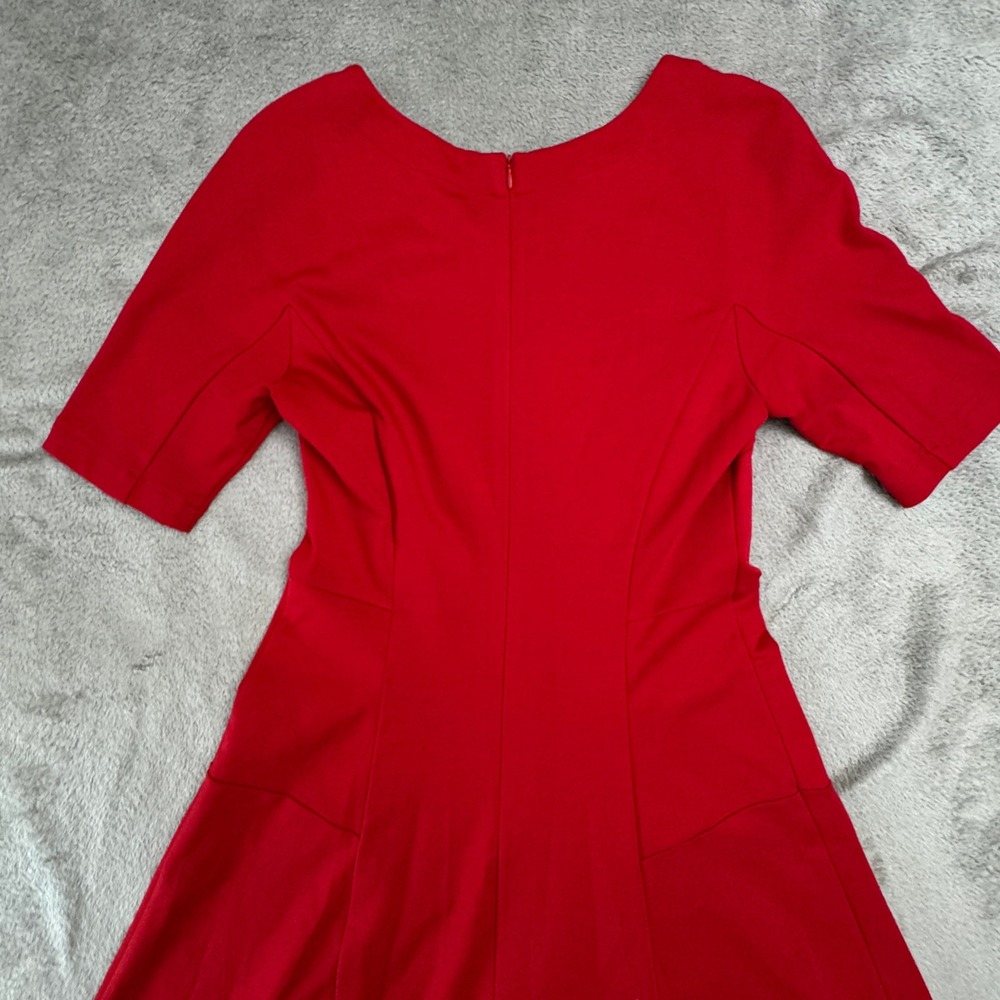 Soft Surroundings Dress Women's Size‎ 8 Red Short Sleeve Rear Zip - Picture 3 of 13